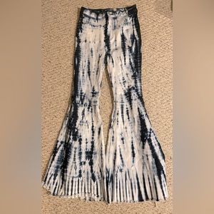 Free People Tie Dye Flare Jeans